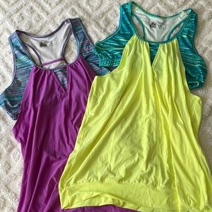Lot of 2 Workout Tanks with built in sports bra